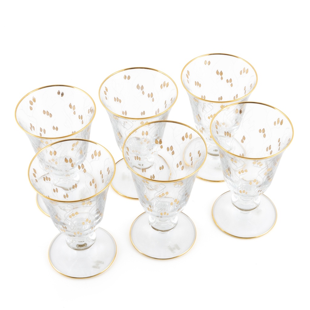 Gold Leaves Stemware Glass Set 6pcs