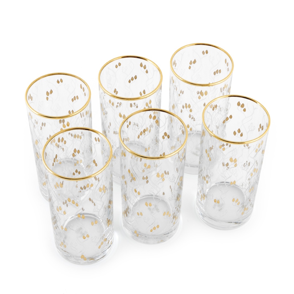 Gold Tumbler Glass Set - 6pcs