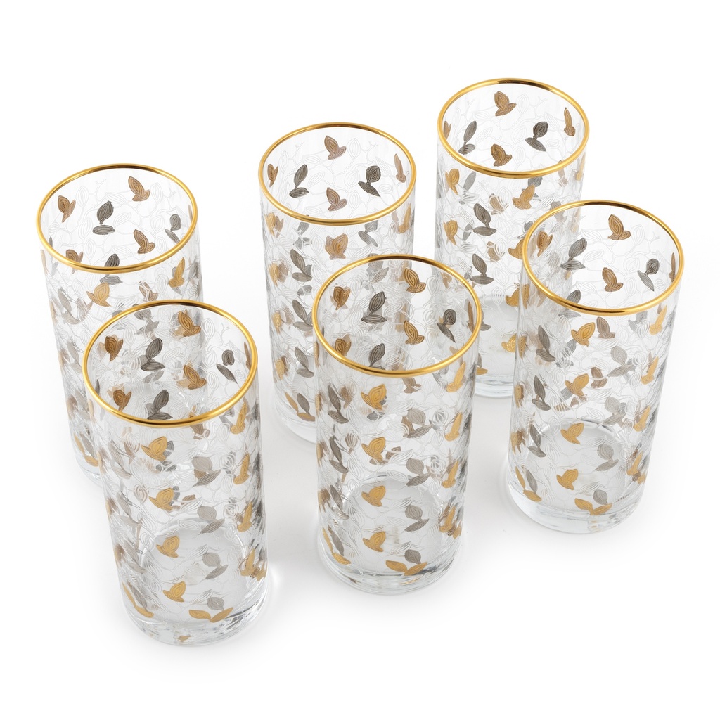 Gold Tumbler Glass Set - 6pcs
