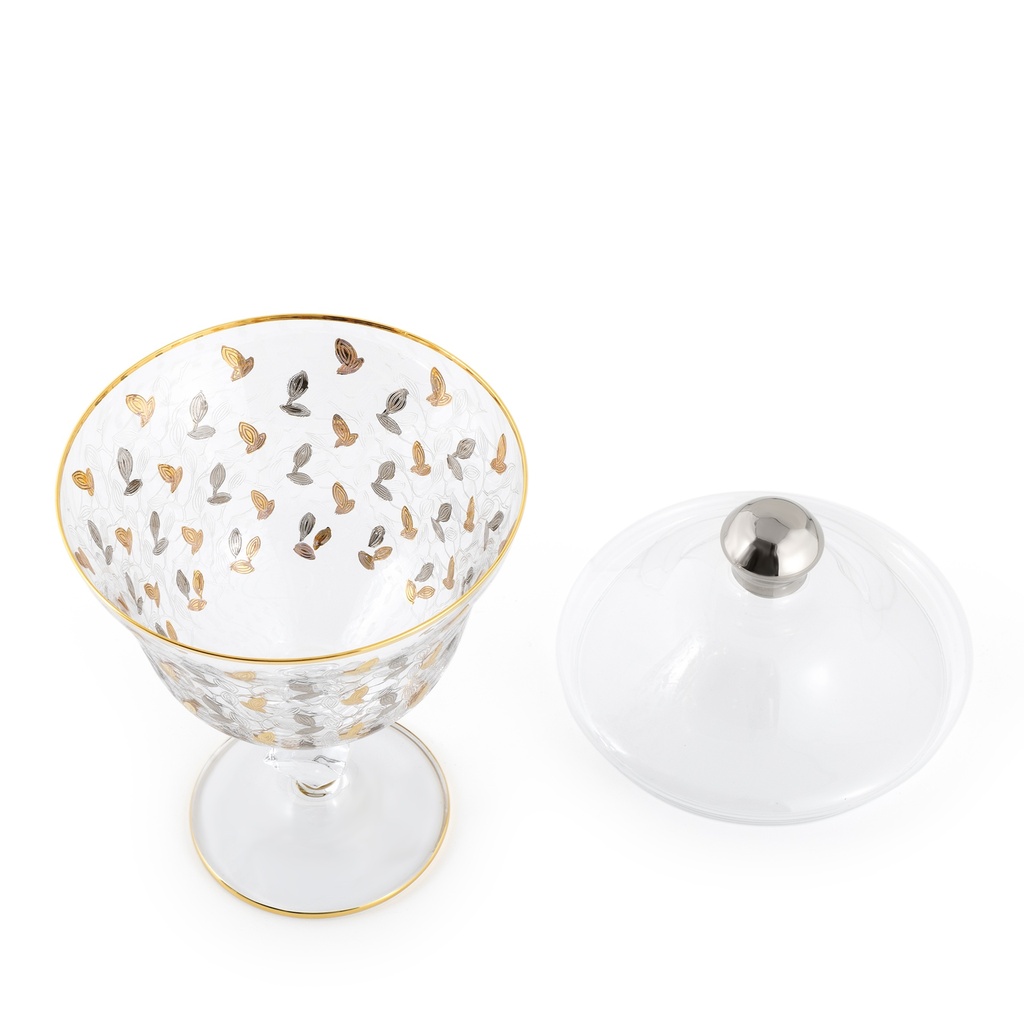Leaves Decorative Stemware Bowl Gold/Platinum