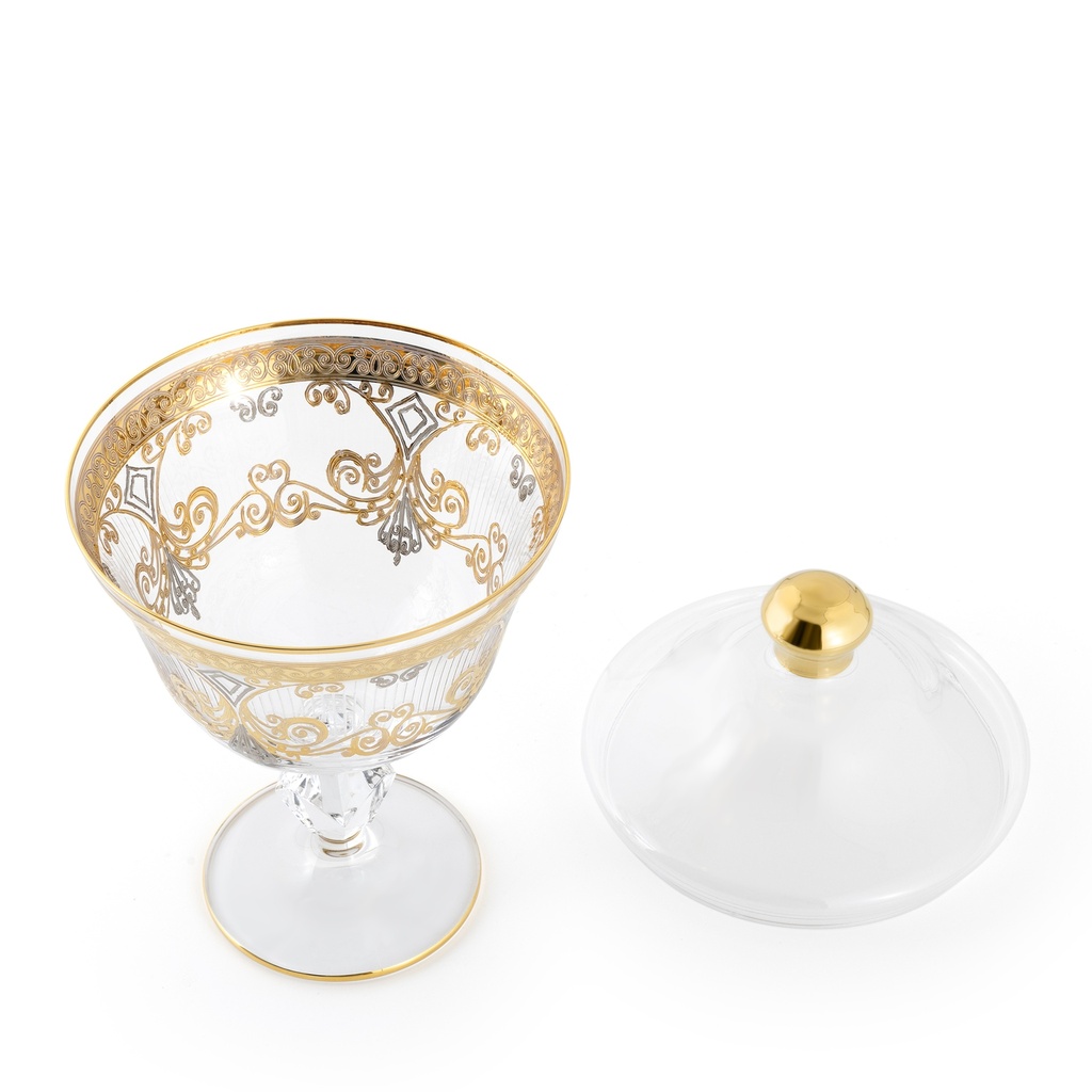 Turkish Decorative Stemware Bowl - Gold/Platinum