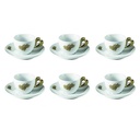 Love Set 6 Coffee Cups W/Saucers