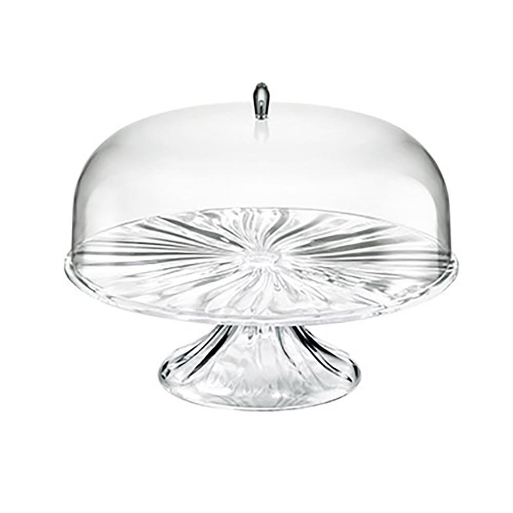 Aqua Cake Stand with Dome Clear - 27cm