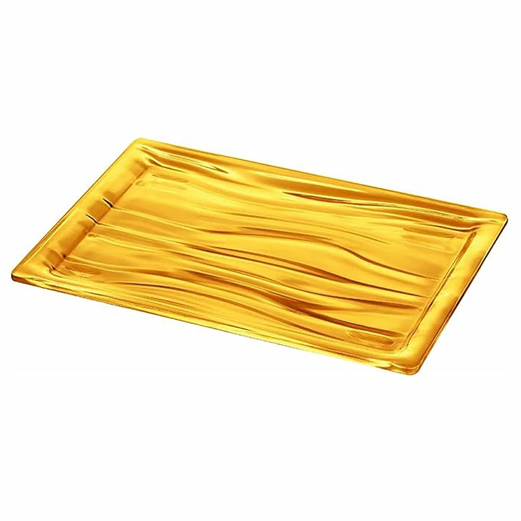 Aqua Rectangular Small Tray - Yellow