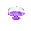 Big Cake Stand With Dome - Purple