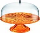 Big Cake Stand With Dome - Orange