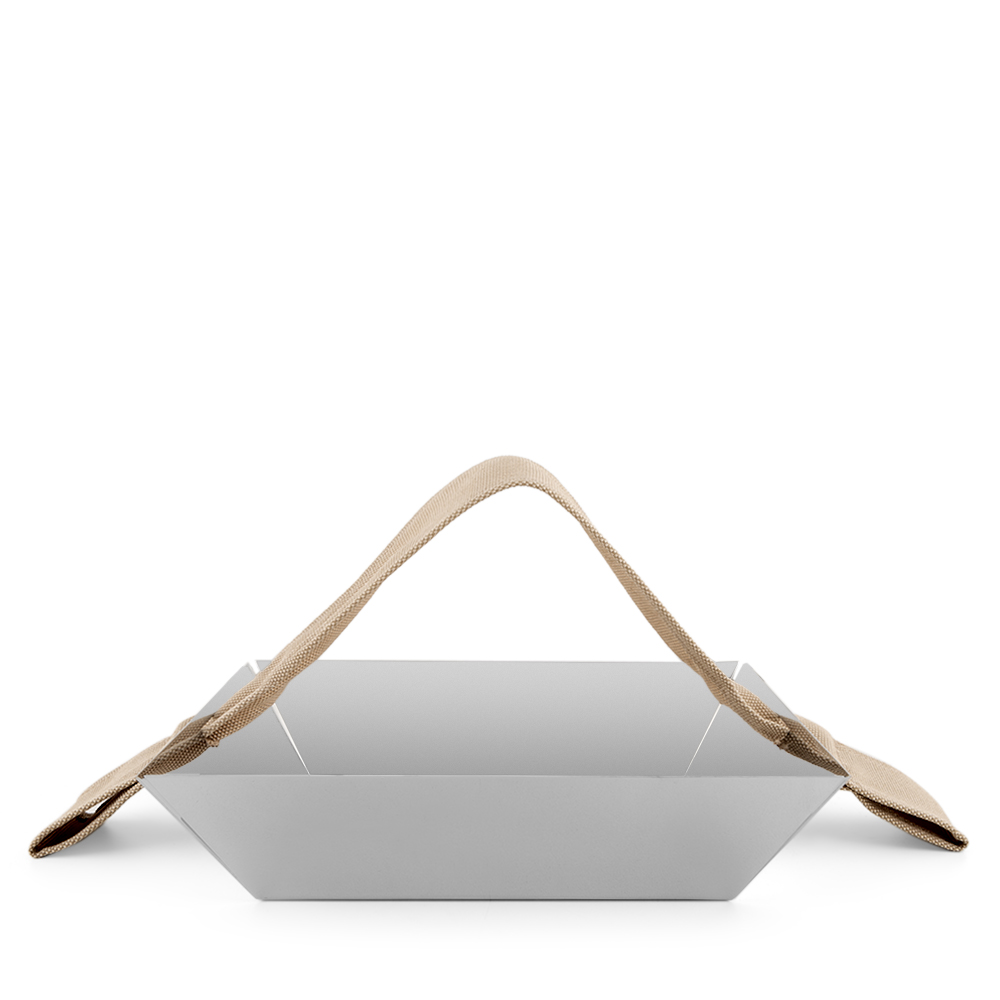 Bread Basket with Beige Handle 22.5x22.5cm