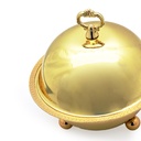 Gold Round Bowl With Bead Feet & Cover