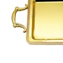 Large Rectangular Serving Tray with Cover - Gold 