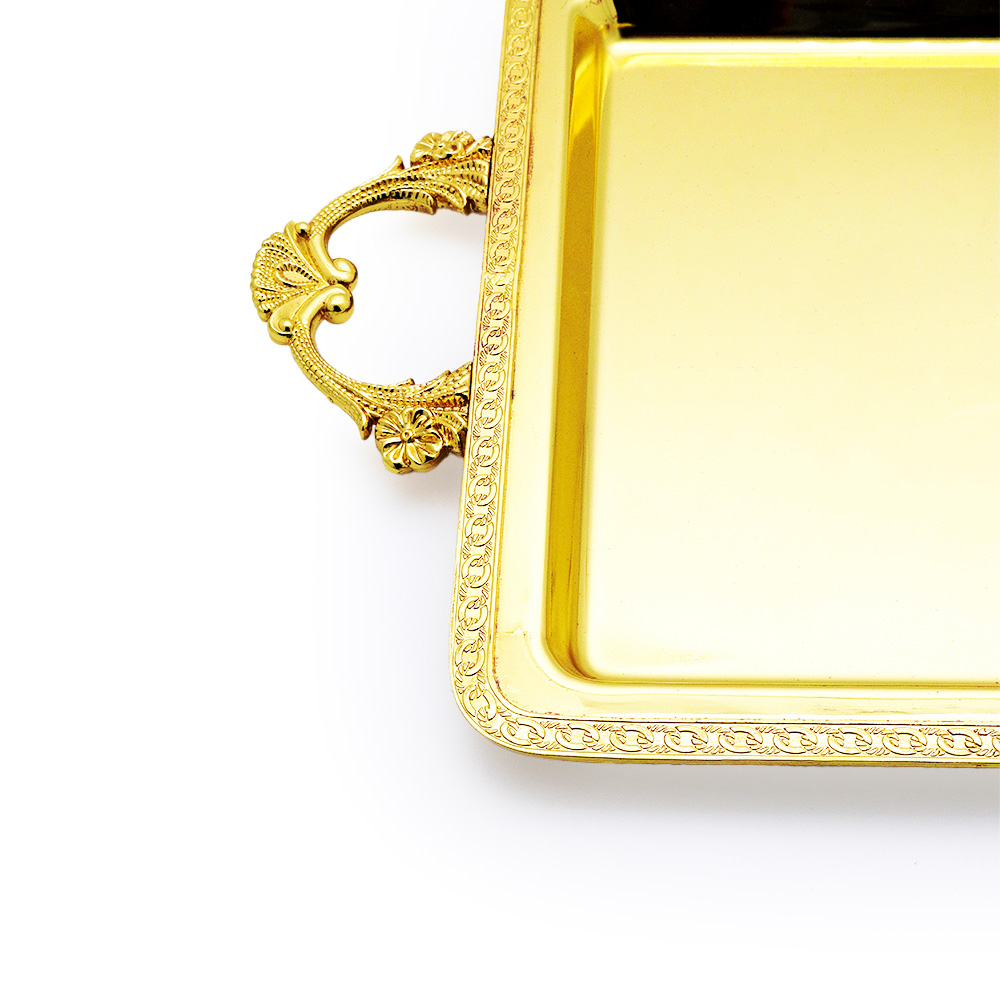 Medium Rectangular Serving Tray - Gold