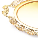 Gold Plated Oval Tray with Handle - M