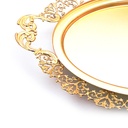 Gold Plated Oval Tray with Handle - L