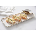 Sushi Tray with Mini Oyster Bowl 12.5" x 4.75" x 1.75