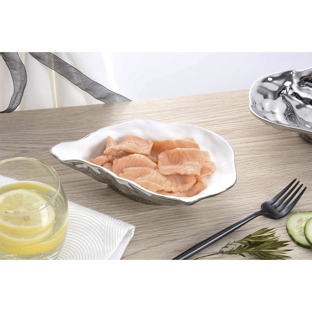 Small Porcelain Oyster Bowl 7.5" x 4.5" x 2"