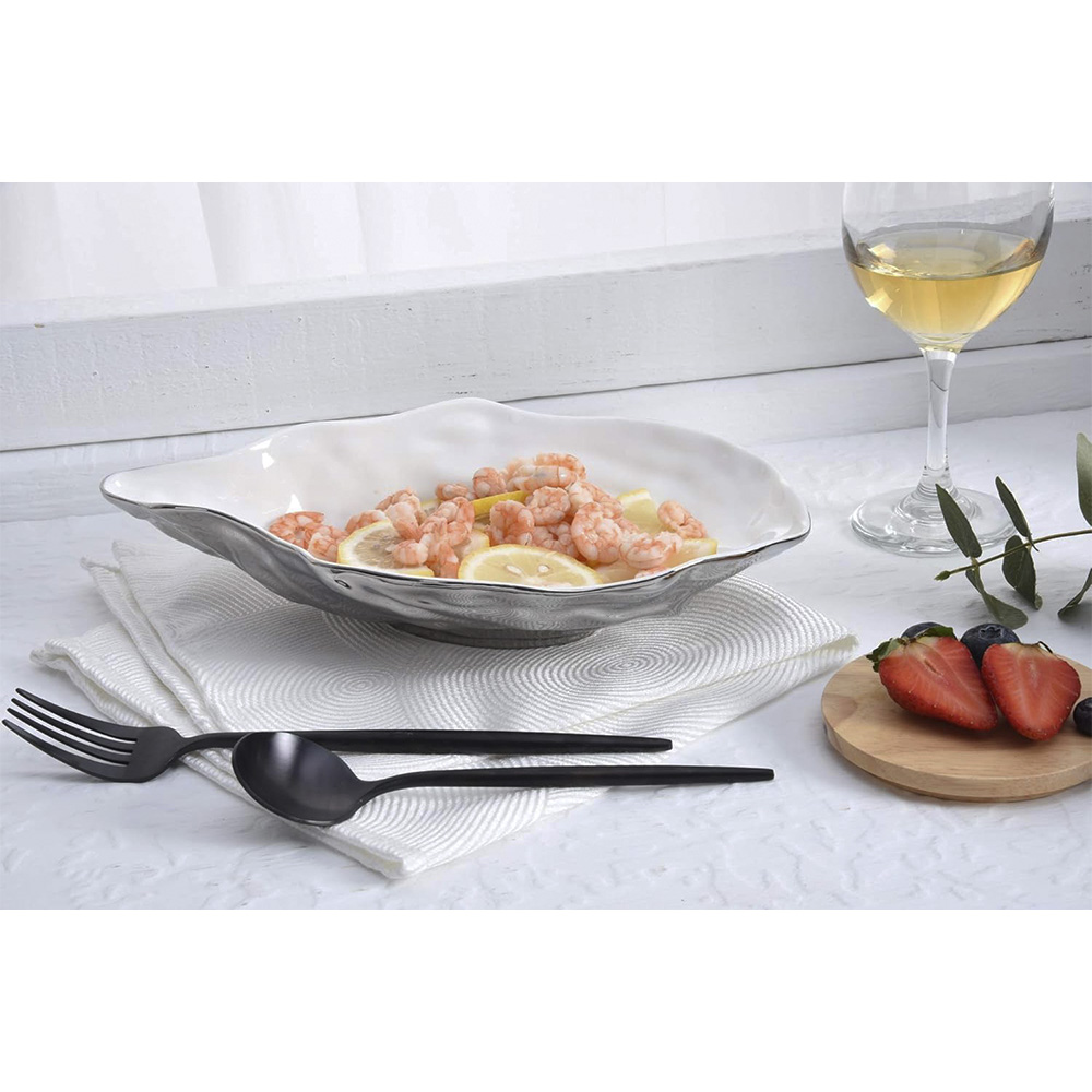 Medium Porcelain Oyster Bowl 11.5" x 7" x 2.5"