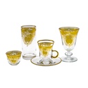 Gold Glass Coffee Cup Set - 12pcs