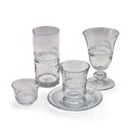 Glass Coffee Cup Set with Flowers Pattern - 12pcs