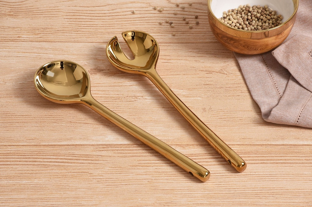 Salad Server Set - Gold