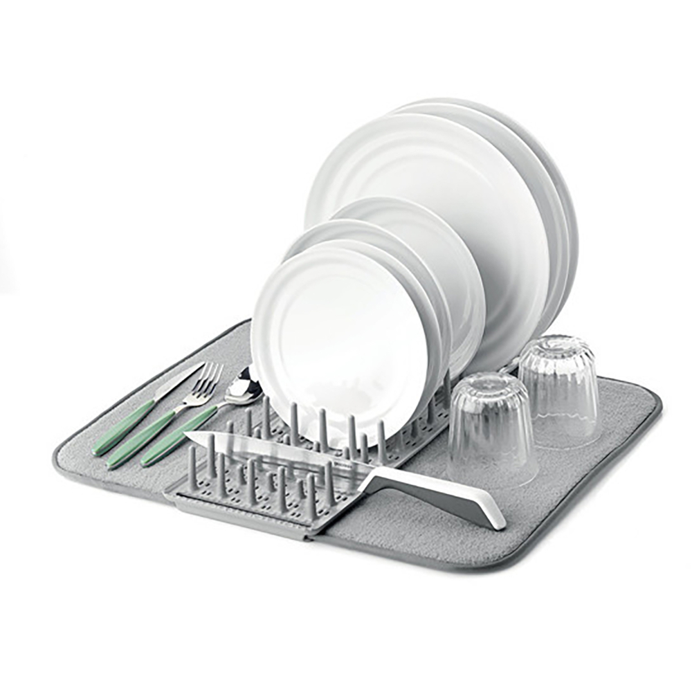 Dry&Safe Dish Drainer With Mat - Grey/Beige