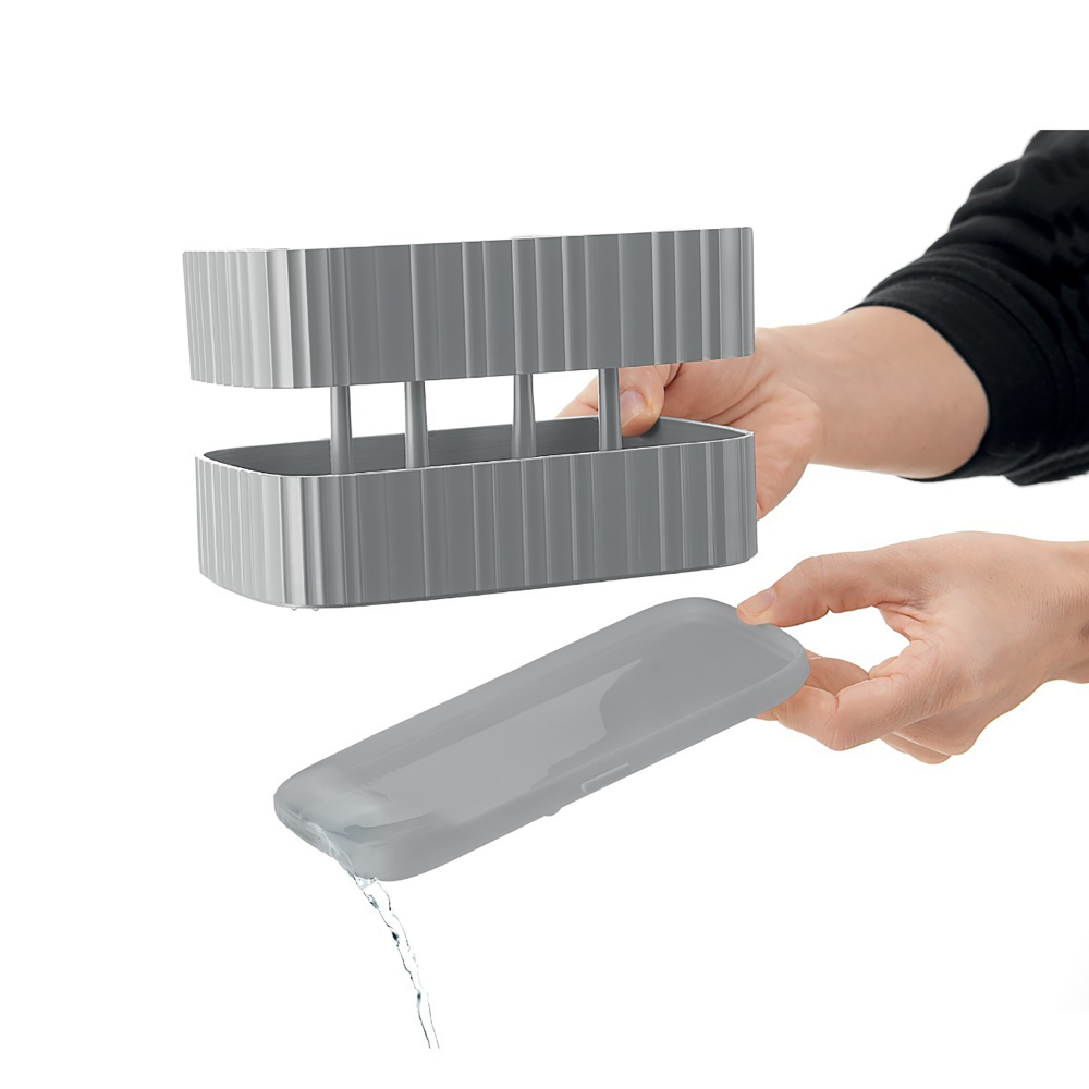 Eco-Kitchen Drain & Safe Cutlery Drainer - Grey