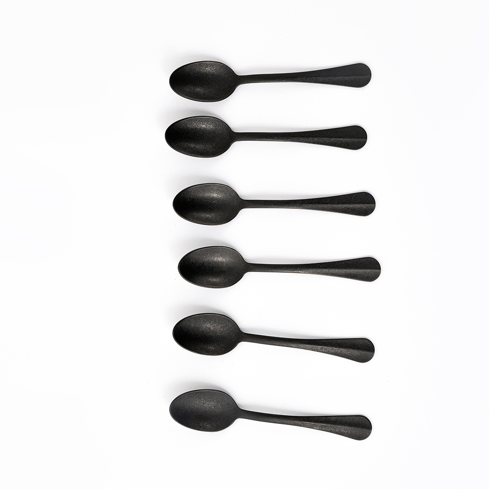 6 PCS MOKA SPOON WINDOW BOX ROYAL RETRO BLACK
