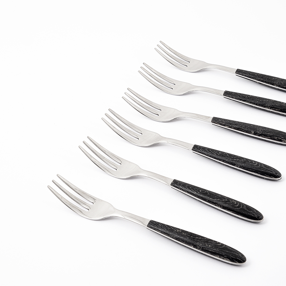 6 PCS CAKE FORK SET WINDOW BOX VERO WENGE