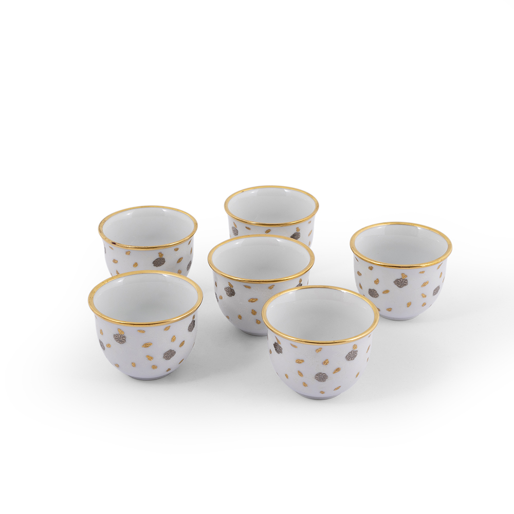 6 pcs.porcelaine coffe set (mat gld-plt)