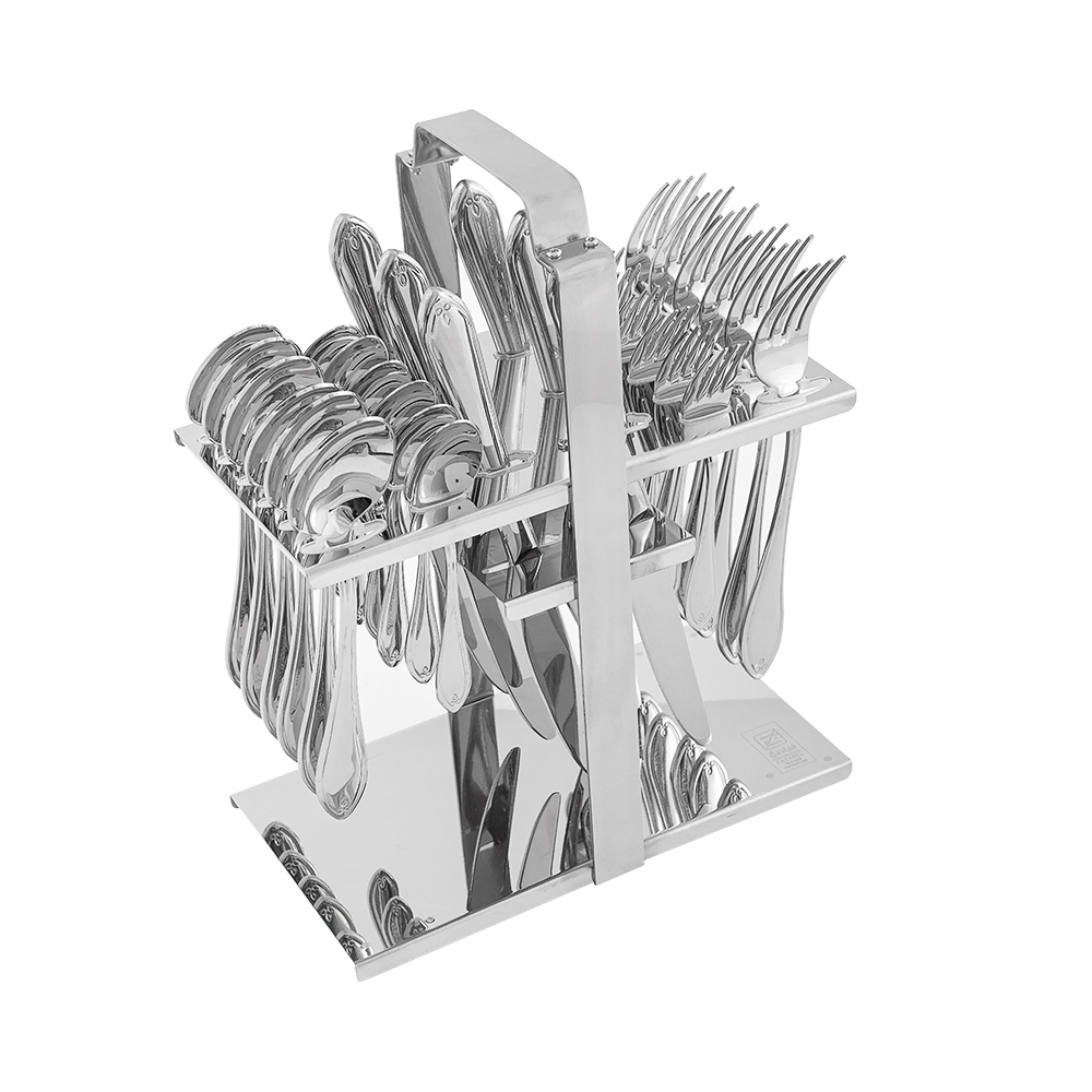 Mirror PVC Cutlery Set with Stand - 30pcs