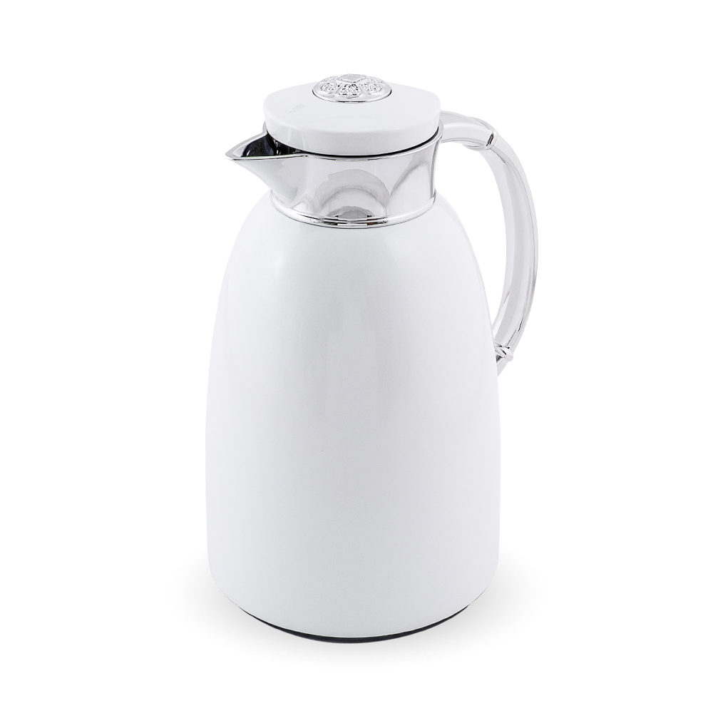 White/Chrome Vacuum Flask - 1.3 Litre