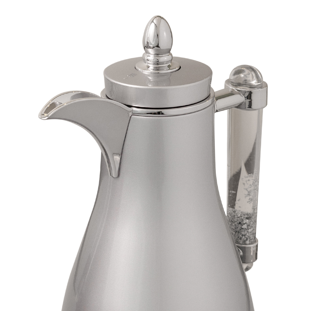 MY FLOWER VACUUM FLASK SHINY GREY / CHROME1.0/1.0L