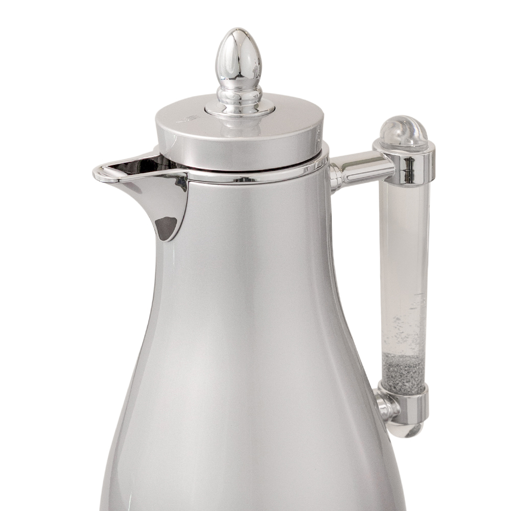 MY FLOWER VACUUM FLASK SHINY GREY / CHROME1.0/1.0L