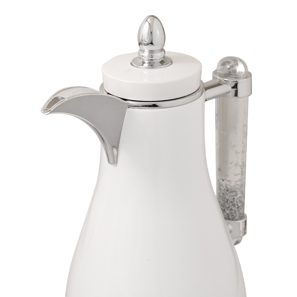 MY FLOWER VACUUM FLASK SHINY WHITE / CHROME1.0/1.0L