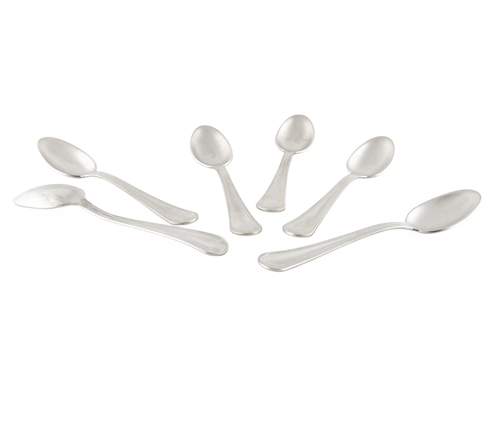 6 PCS MOKA SPOON WINDOW BOX DOMUS SANDBLASTED SILVERED
