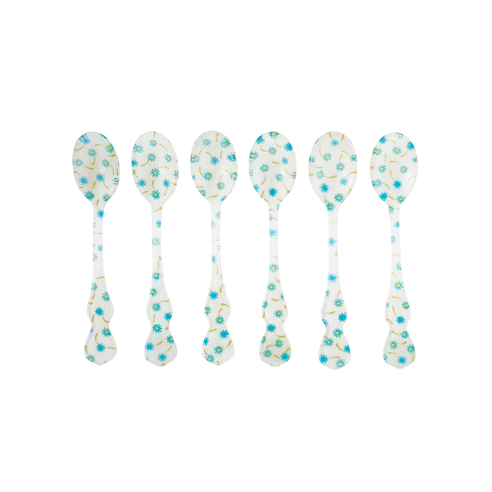 Flower Blue Coffee Spoon - 6pcs