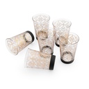 LONG DRINK GLASS 6 PCS FENCE BLACK M01054