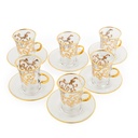 TEA SET W/HANDLE 12 PCS CELESTE GOLD M02048