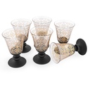 STEMWARE GLASS 6 PCS FENCE BLACK M00343