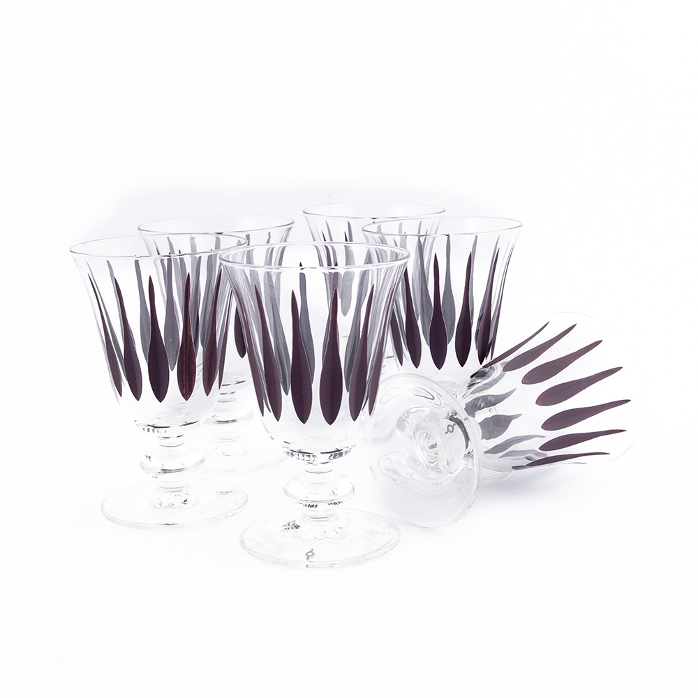 STEMWARE GLASS 6 PCS PILLAR BROWN M00343