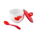 Love Sugar Bowl With Teaspoon - Red