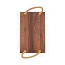 Canaletto Wood Tray with Matte Gold Handles