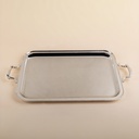 Iron silver color plated rectangle tray rim rope 630*360mm