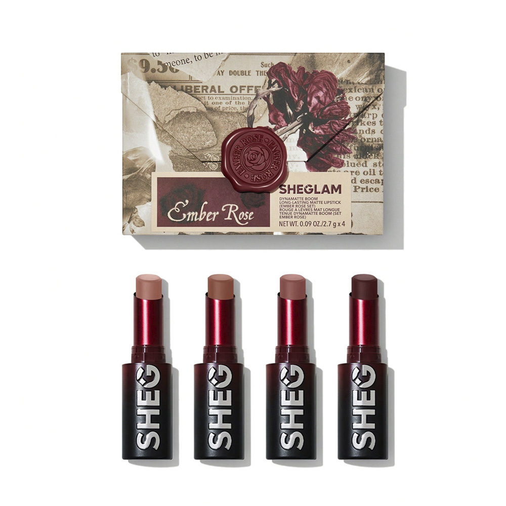 Sheglam Ember Rose Boom Matte Lipstick Set 4pcs 