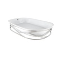 Trama Stainless Steel l Medium Serving Dish Holder W/ Porcelain