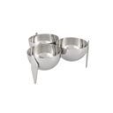 Sava Stainless Steel Triple Snack/Sauce Holder