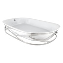 Trama Stainless Steel Serving Dish Holder w/ Porcelain 3L