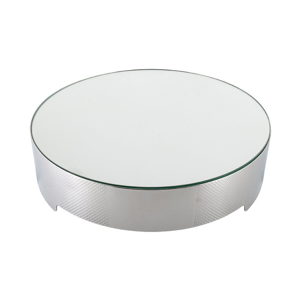 Sarezzo Stainless Steel Cake Plate w/ Mirrored Glass 40cm