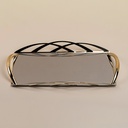 ART.DU-6082 VASS RETT CM 40x21 LISCIO INOX/ORO