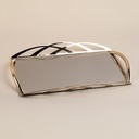 ART.DU-6083 VASS RETT CM 45x26 LISCIO INOX/ORO