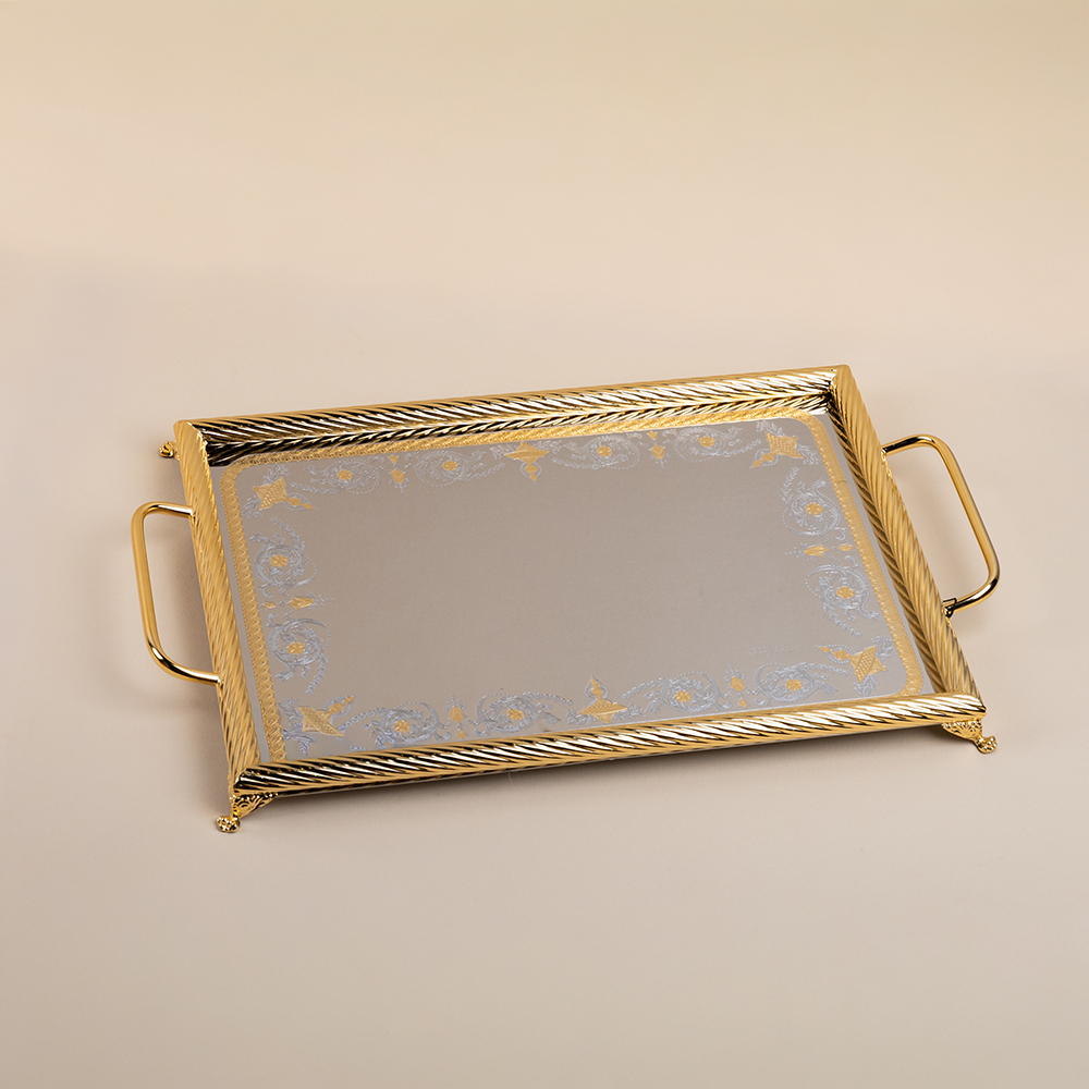 Anphoras Inox 2 Rectangular Tray - Gold