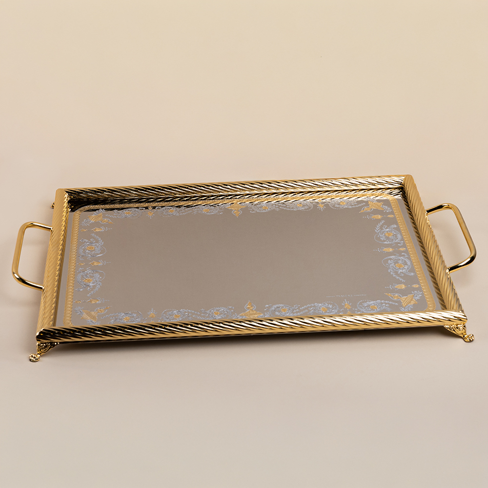 Anphoras Inox 3 Rectangular Tray - Gold